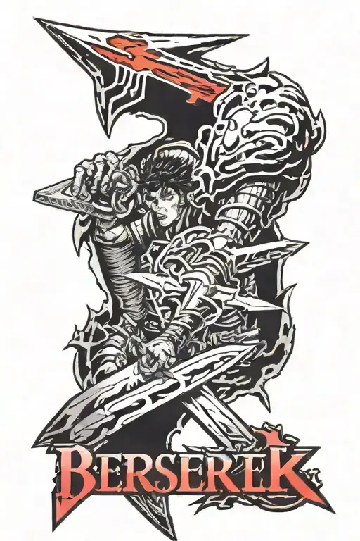 Berserk Logo With Guts Sworde In The Middle
