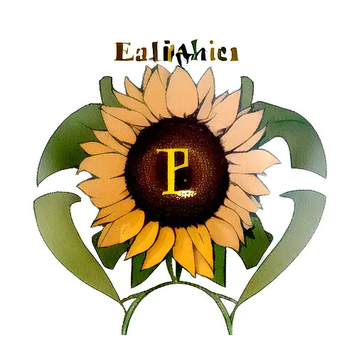 A Realistic Sunflower With The Name Elizabeth Subtly Integrated Into The Stem