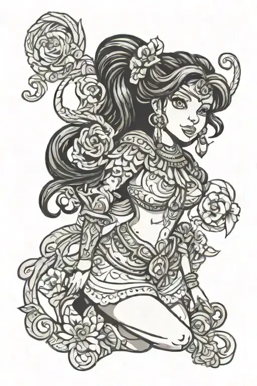 Colombian Amazonian Princess Cartoon