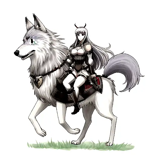Valkyria With Wolf