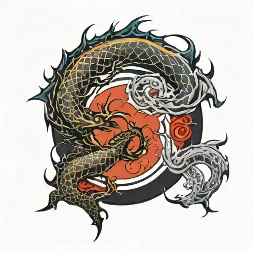 Scorpion And Dragon Yin Yang Symbol
