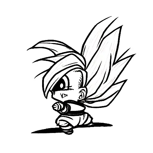 Buma Do Dragon Ball Metade Colorida Metade Preto E Branco