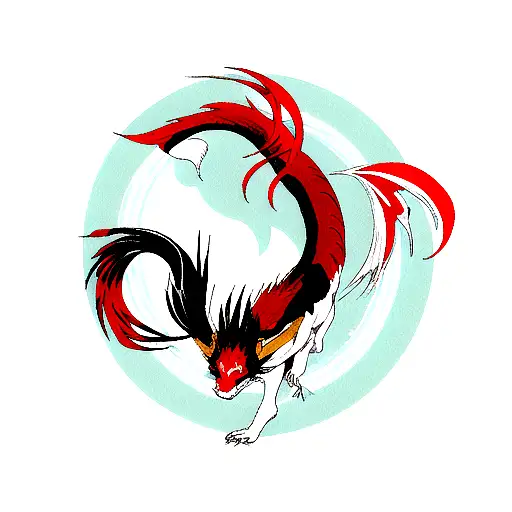 Koi Fish Red Black Dragon