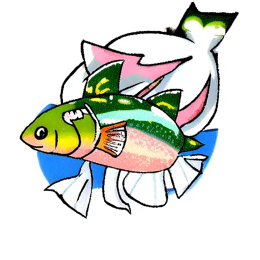 A Bonito Fish Being Caught