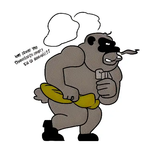 Cartoon Gorilla Smoking