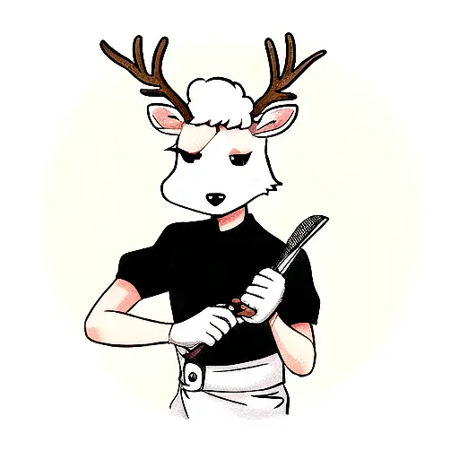 Deer Dressed As A Barber