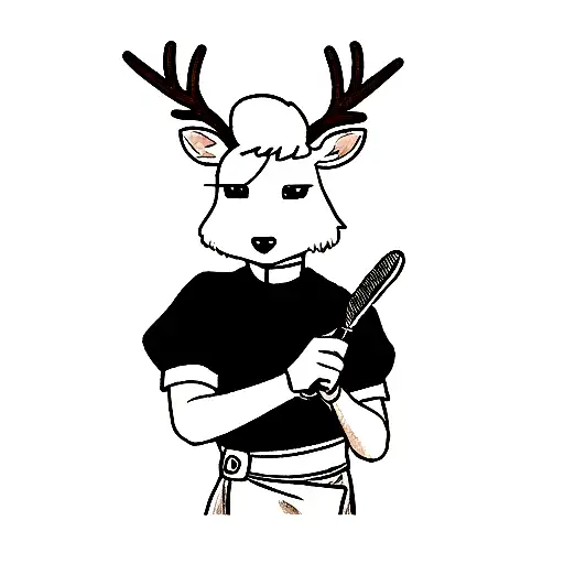 Deer Dressed As A Barber