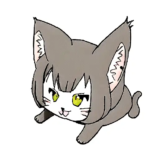 Small Tattoo Of Cat With Love