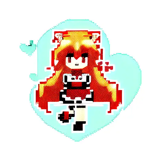 A Pixelated Lion With A Heart-shaped Pixel Art Of Your Girlfriend Inside