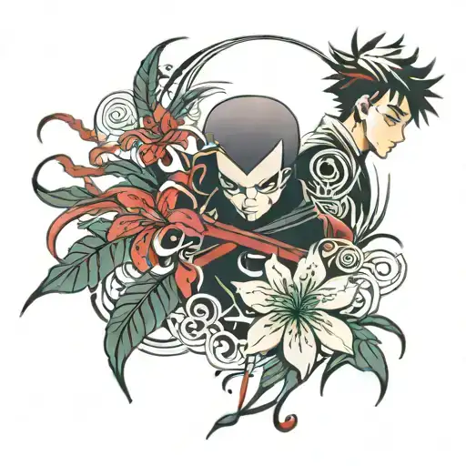 Red Spider Lily With Gaara Love Kanji