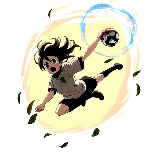 Soccer Ball Flying Through The Air Blowing Leaves And Wind Behind It