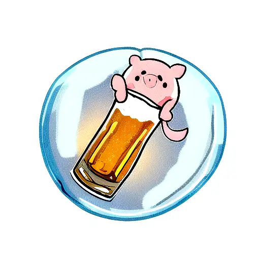 A Baby Pig Popping Out Of A Glass Of Beer