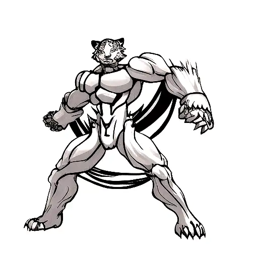 Full Body Humanoid White Tiger