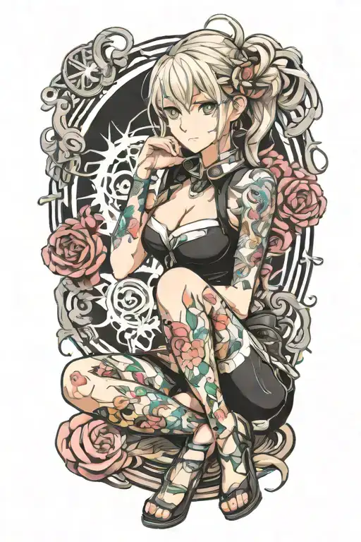 Anime Girl Sexy Girl Sitting