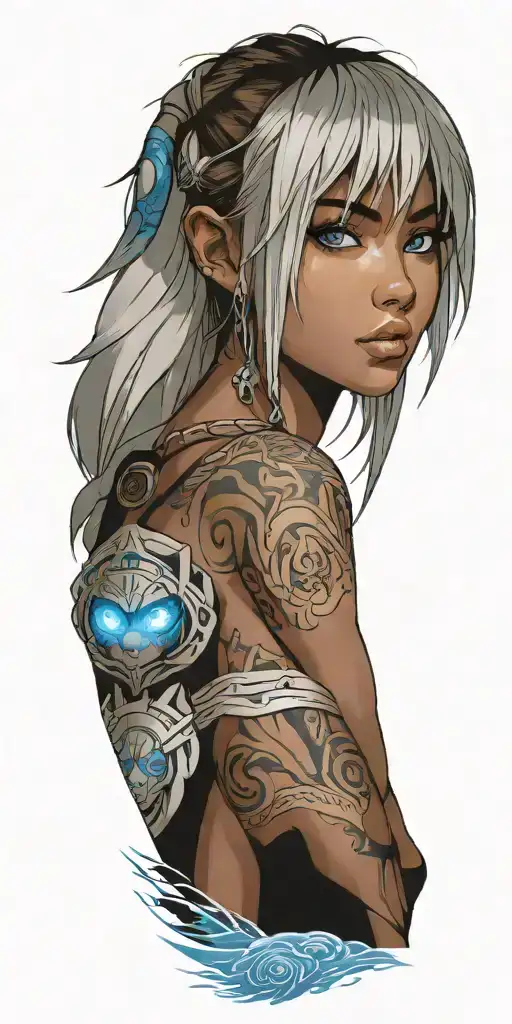 A Realistic Portrait Of Kida With Blue Eyes And A Suttle Background