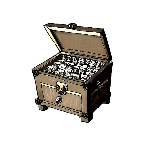 A Sketch-style Dragon Guarding A Treasure Chest Filled With Money