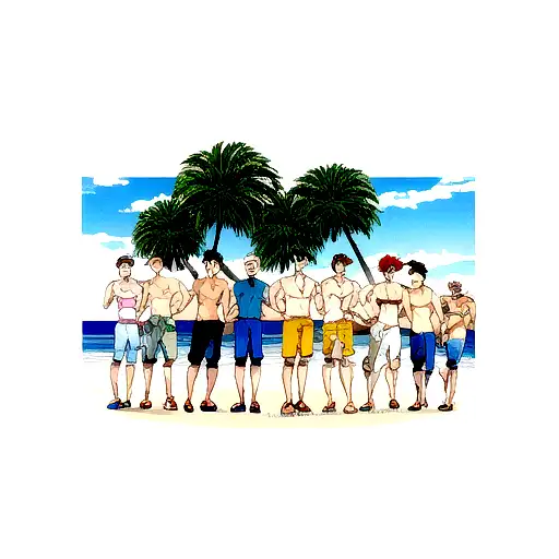 Eight Gay Friends Going To The Beach