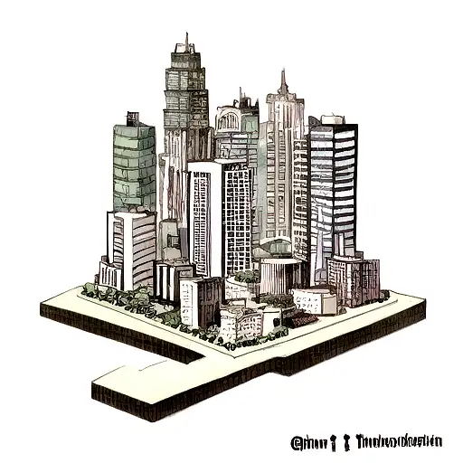 Draw Brooklyn City Buildings Designed With A Motivational Quote