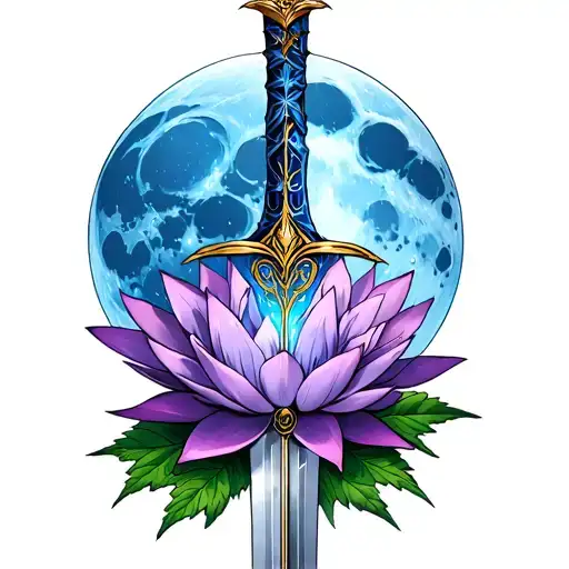 Himmels Sword From Frieren The Blue Moon Weed Flower And The Mirrored Lotus
