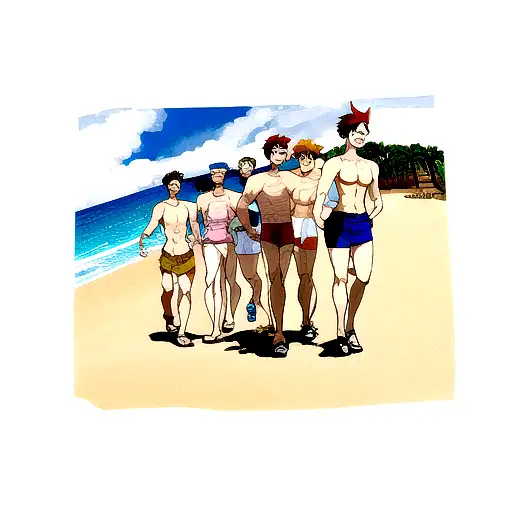 Eight Gay Friends Going To The Beach
