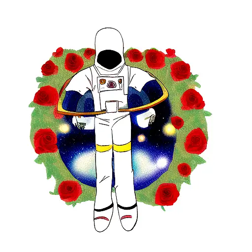 Astronaut With Roses