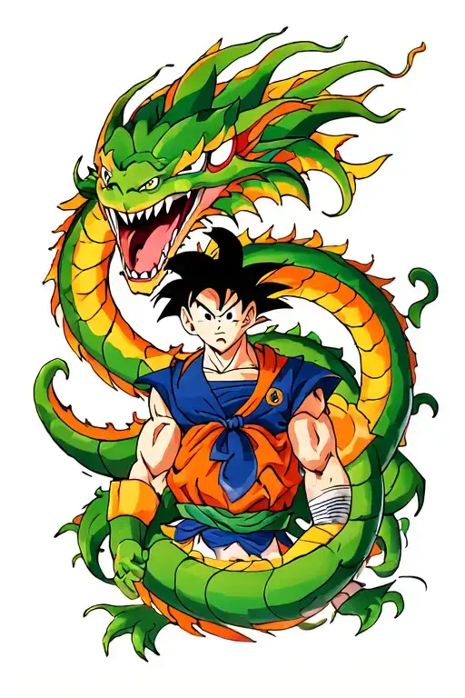 Goku And Shenron De Dragon Ball