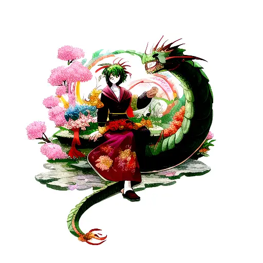 Dragon With Flower