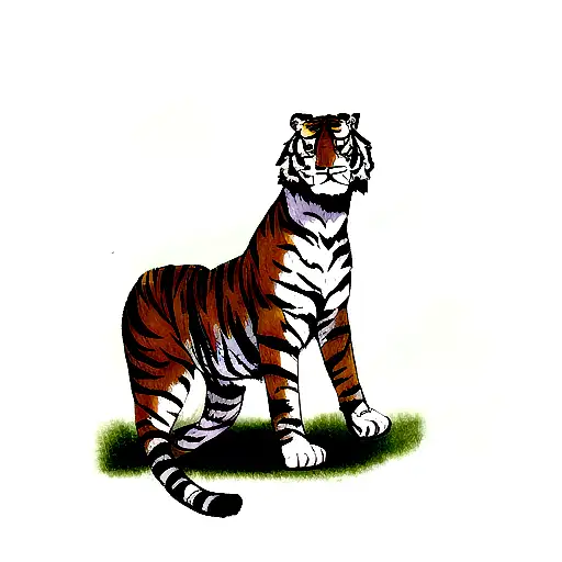 A Majestic Tiger Representing The Carib Heritage In A Sketch Style