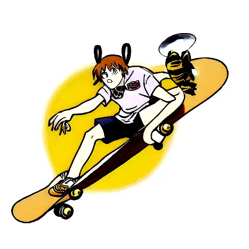 Bee Riding A Skateboard