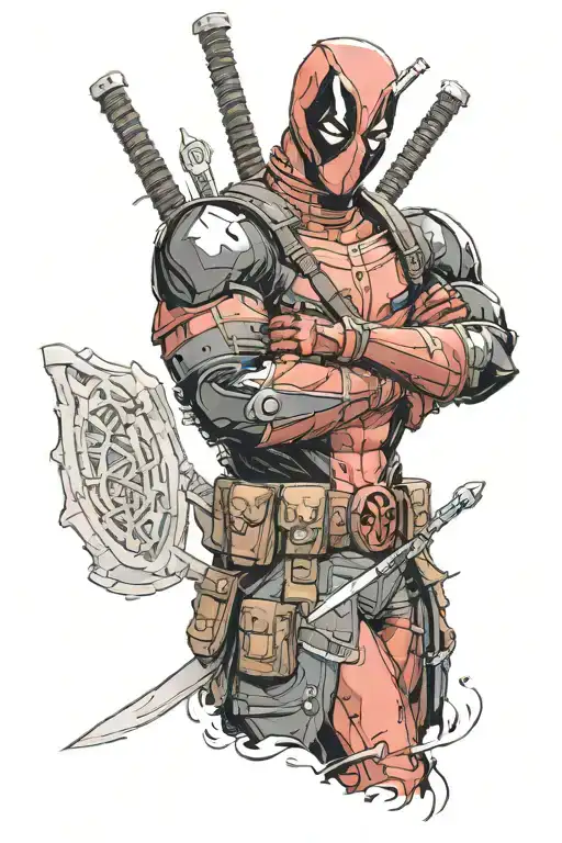 Deadpool If He Was In Darksouls Coiled Sword