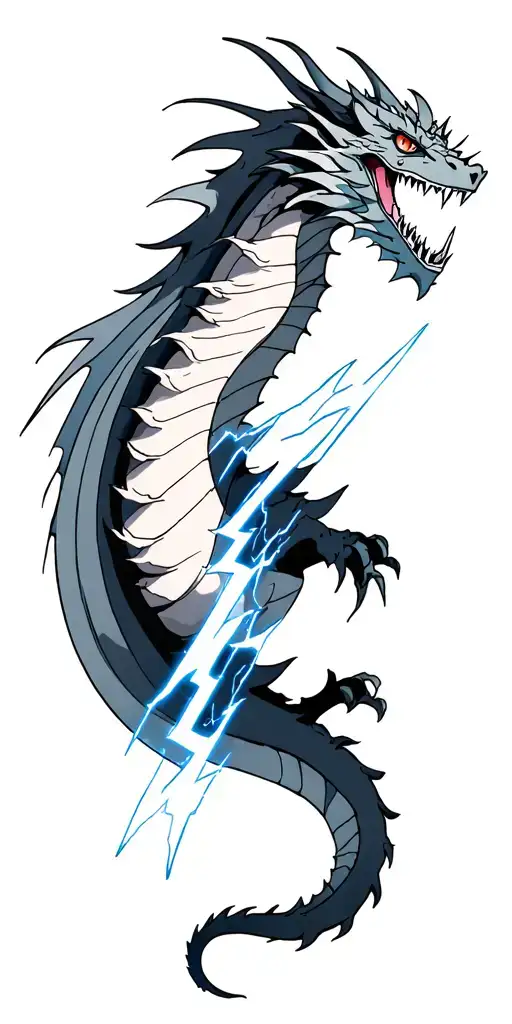 Lightning Dragon In Front Of The Void Of Space