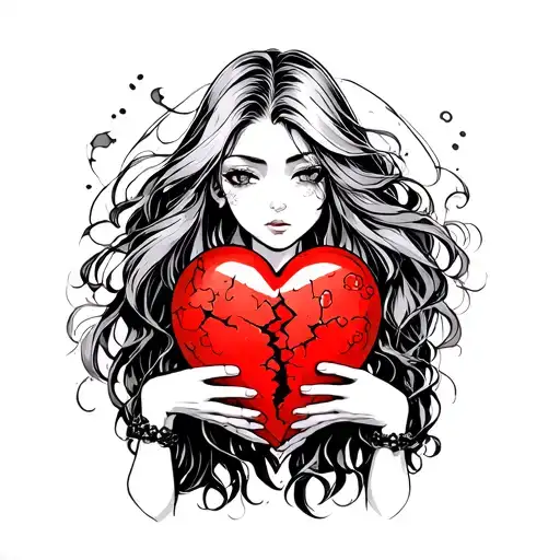 Broken Heart Held Lovingly By A Cute Woman