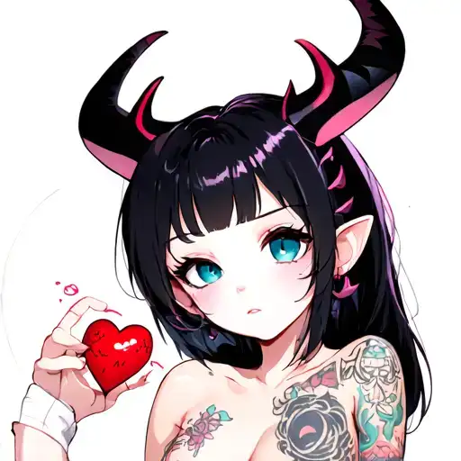 Heart Being Fixed By A Cute Anime Demon Woman With