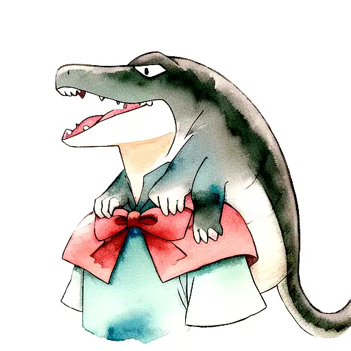 Watercolor Mosasaur On Shoulder