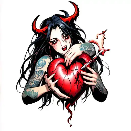 Heart Being Fixed By An Anime Demon Woman With