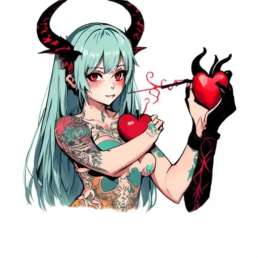 Heart Being Fixed By A Cute Anime Demon Woman With
