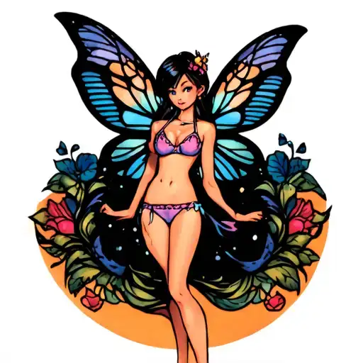 Fairy In Bikini And Miniskirt