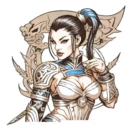 Kitana With A Samurai Mask