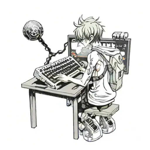 Gamer Guy Holding His Computerkeyboard