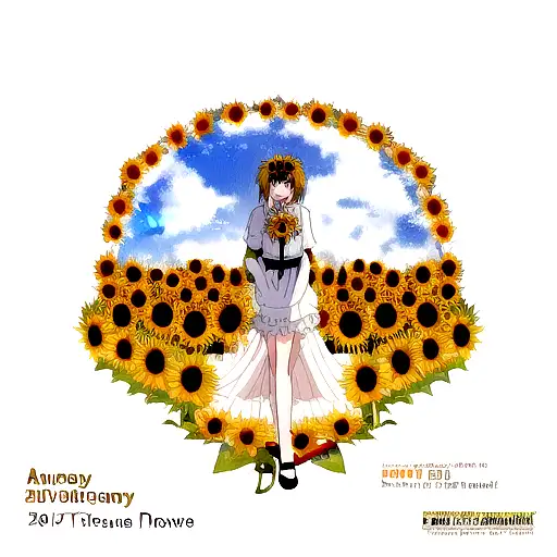 Sunflower With Anniversary Date
