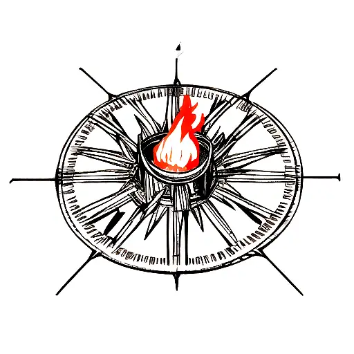 Bonfire With Compass