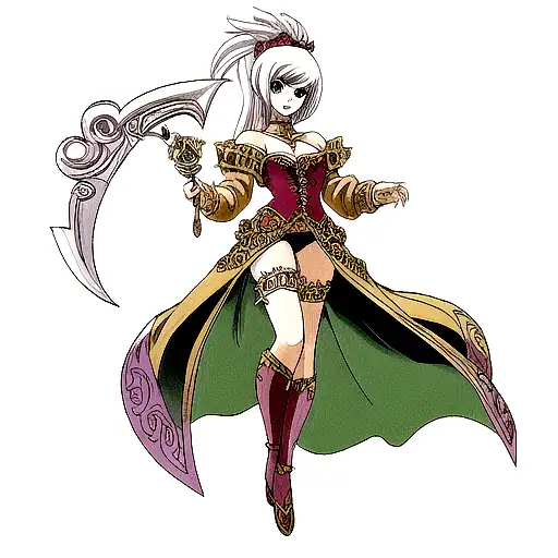 Crescent Moon With Ornate Dagger Sticking Through It