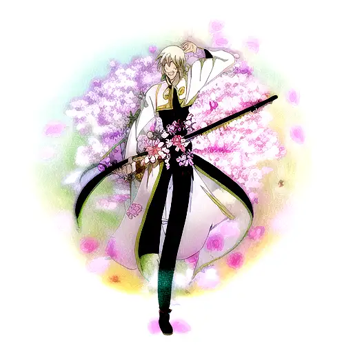 Long Sword With Flowers Around It