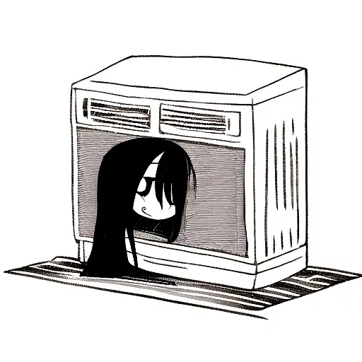 Sexy Sadako From The Ring Crawling Out Of A Tv Sleeve