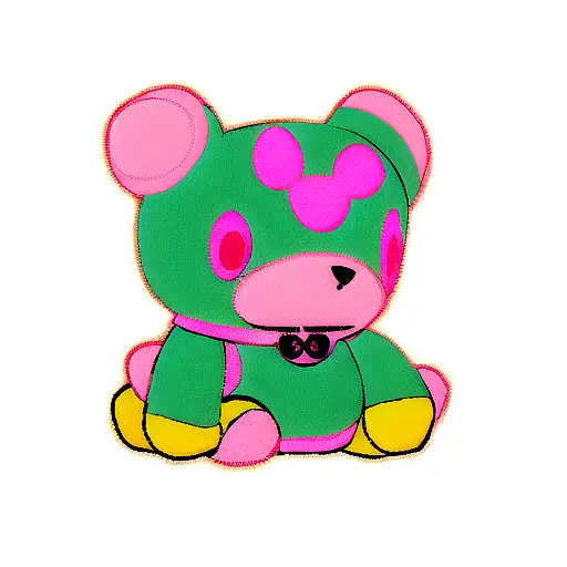 Pink Teddy Bear Punk Rock Infinity Sign Cute