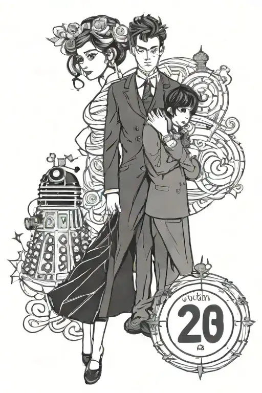 Couples Tattoo Design Inspired By Doctor Who With The Date 4-20-23