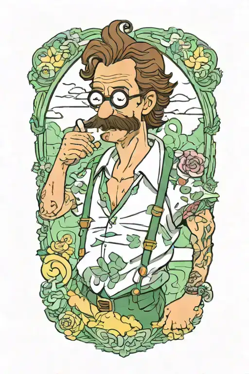 Ned Flanders Wearing Lingerie Posing