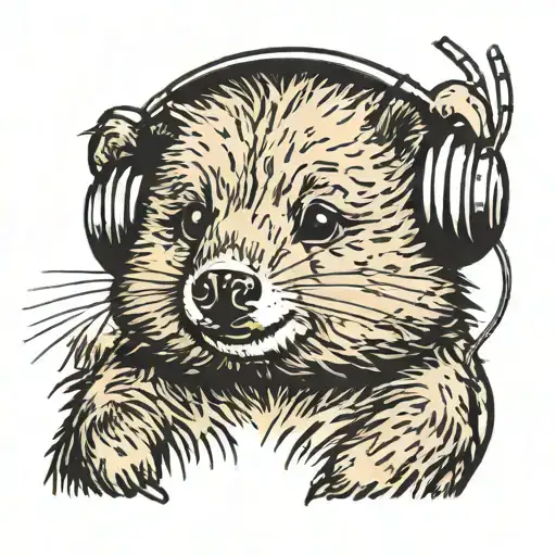 Quokka Wearing Headphones Listening To Music Notes