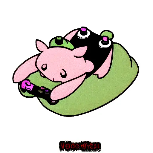 Cartoon Pig Hold A Controller On An Xbox Game Case