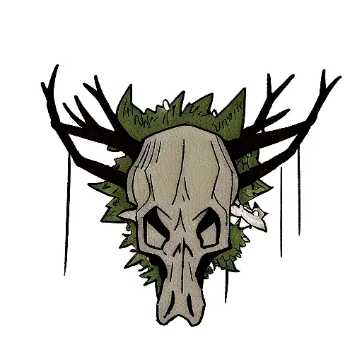 Deer Skull With Thorns Around It